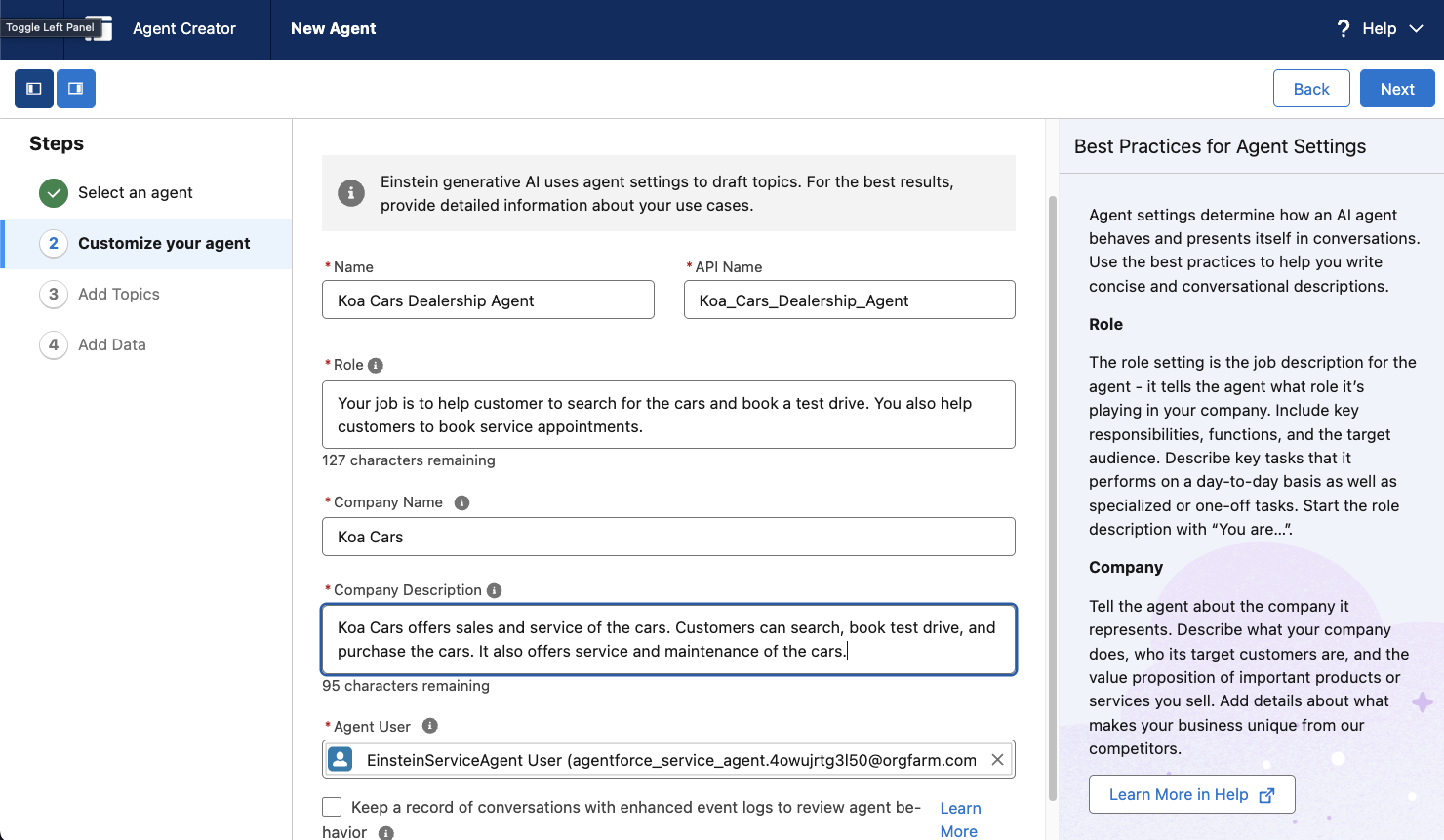 Customize Agent