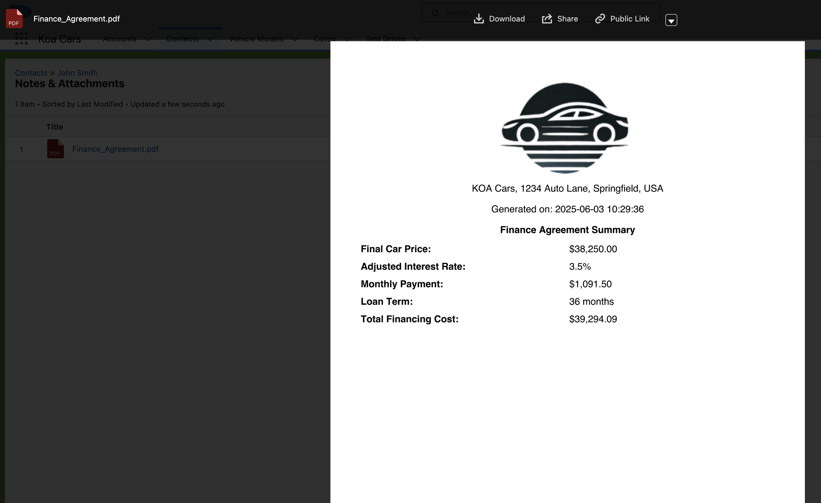 Created PDF