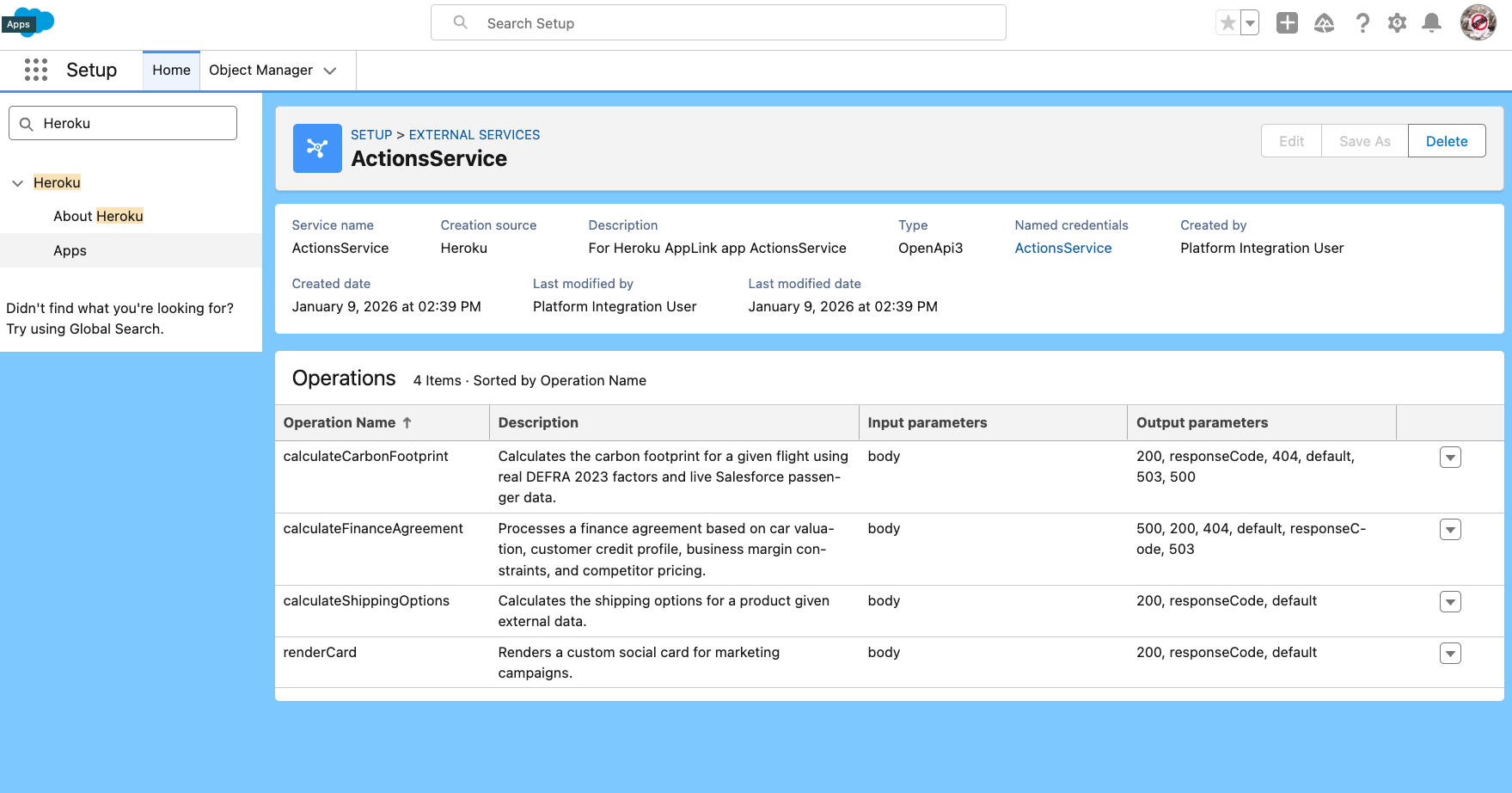 Heroku Services in Salesforce