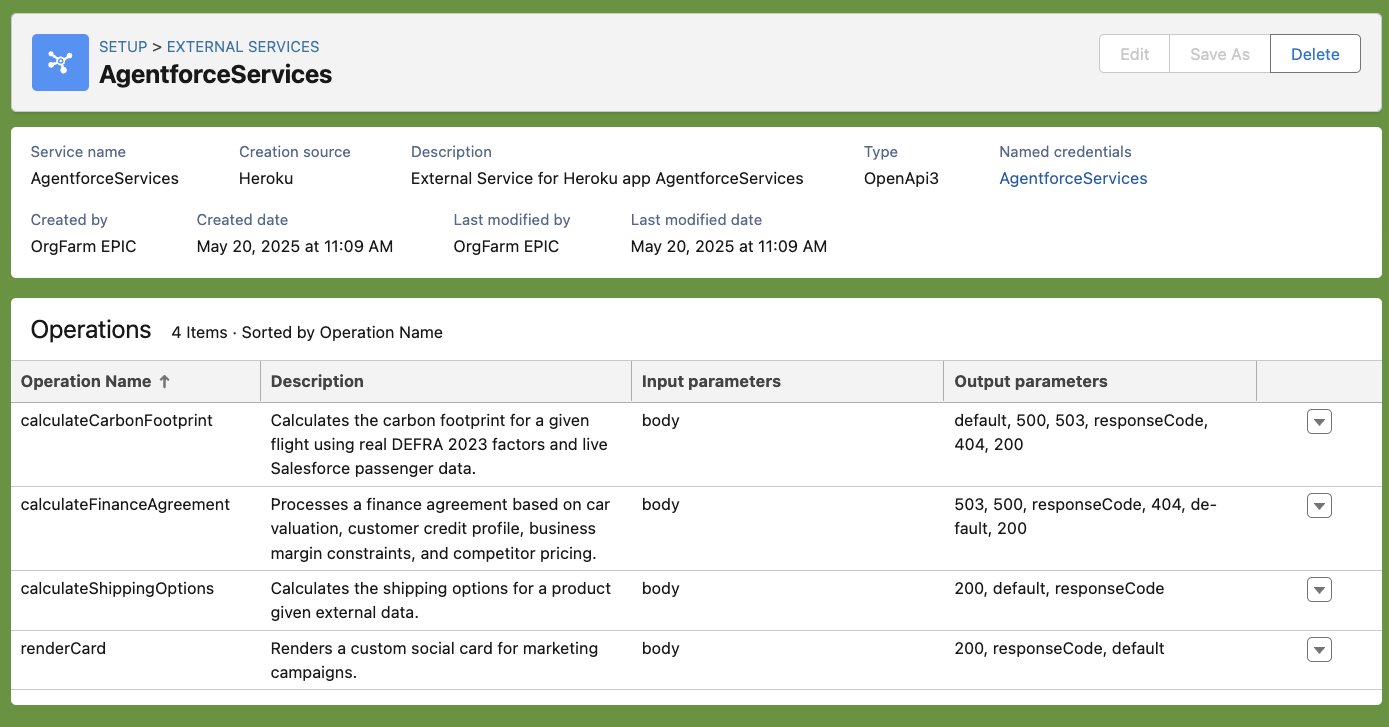 Heroku Services in Salesforce