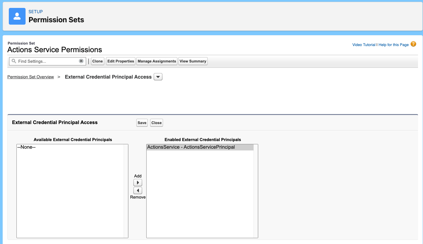 User External Credentials Permission